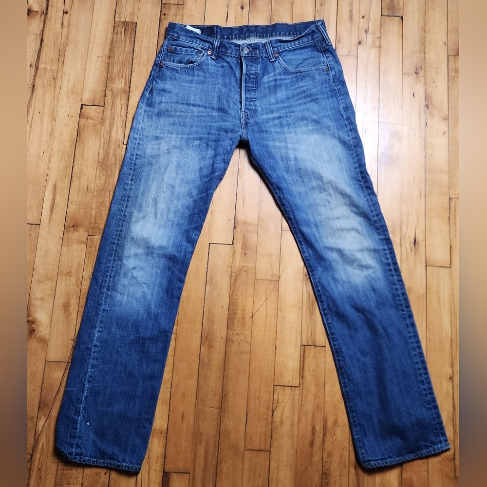 Men's Levi's 501xx Button Fly Blue Jeans 34x34 On Tag MEXICO MADE